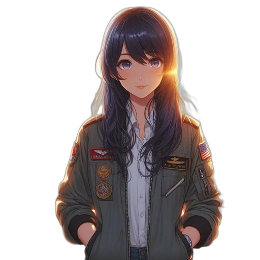 jacket, face, weapon, staff transparent PNG cut-out