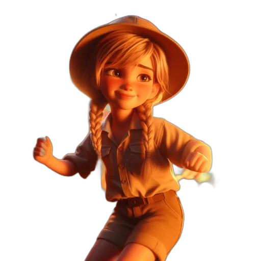 staff, hat, hair, dress transparent PNG cut-out