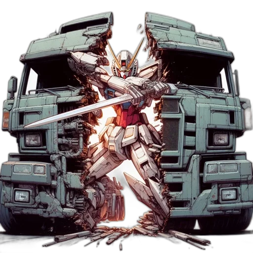 weapon, concept art, comic book art, damaged transparent PNG cut-out