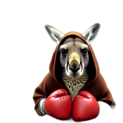 animal, photorealistic, kangaroo, brown transparent PNG cut-out