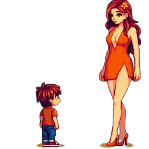 dress, pixel art, concept art, cartoon transparent PNG cut-out