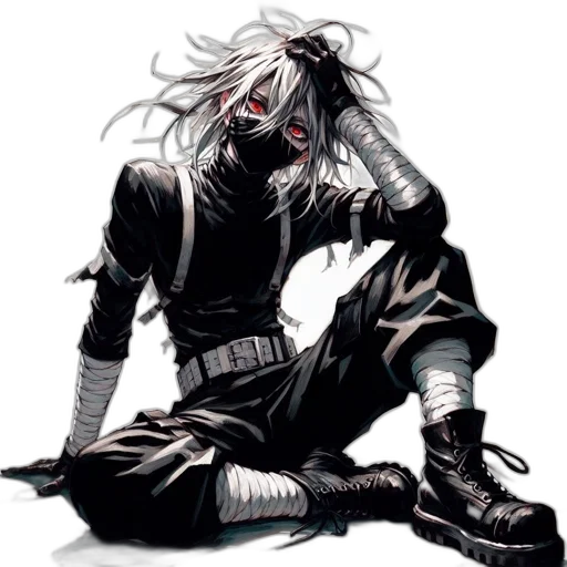 mask, comic book art, concept art, cyberpunk transparent PNG cut-out