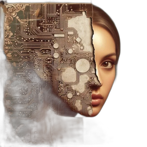robot, face, mask, photorealistic transparent PNG cut-out