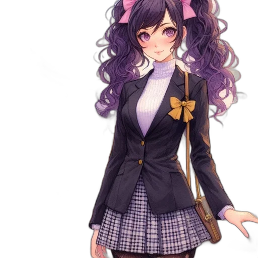 staff, jacket, hair, dress transparent PNG cut-out