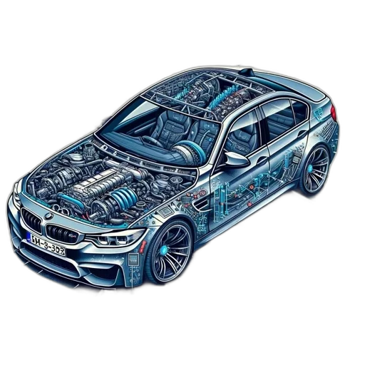 car, photorealistic, concept art, 3d render transparent PNG cut-out