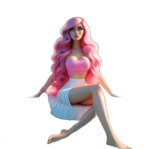 dress, hair, creature, concept art transparent PNG cut-out