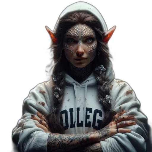 face, staff, jacket, concept art transparent PNG cut-out