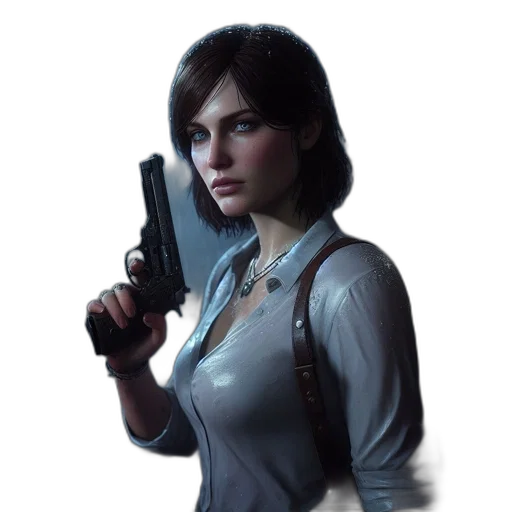 weapon, face, staff, jacket transparent PNG cut-out