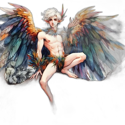 fantasy art, concept art, watercolor, pixel art transparent PNG cut-out