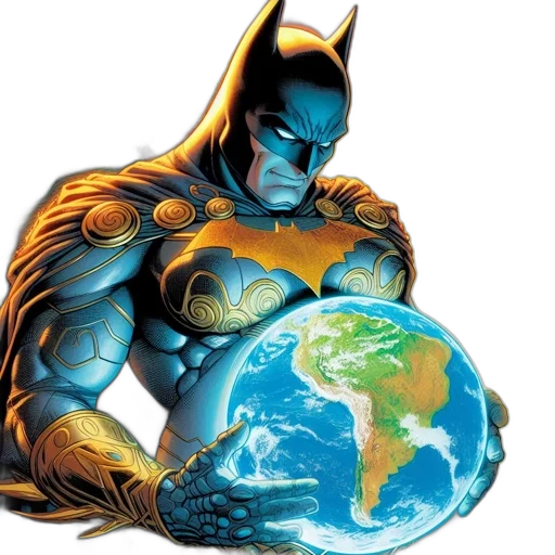 comic book art, concept art, batman, donning transparent PNG cut-out
