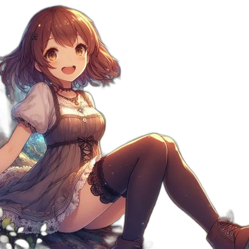 dress, flower, creature, robot transparent PNG cut-out