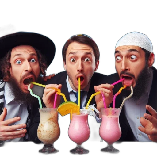 food, concept art, cartoon, three transparent PNG cut-out