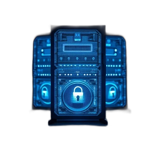 robot, cyberpunk, pixel art, blue transparent PNG cut-out