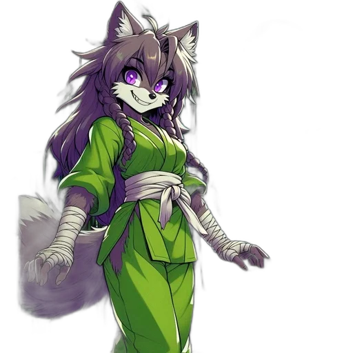 staff, dress, animal, fantasy art transparent PNG cut-out