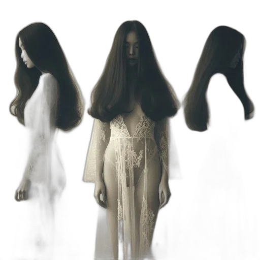 hair, dress, mask, creature transparent PNG cut-out