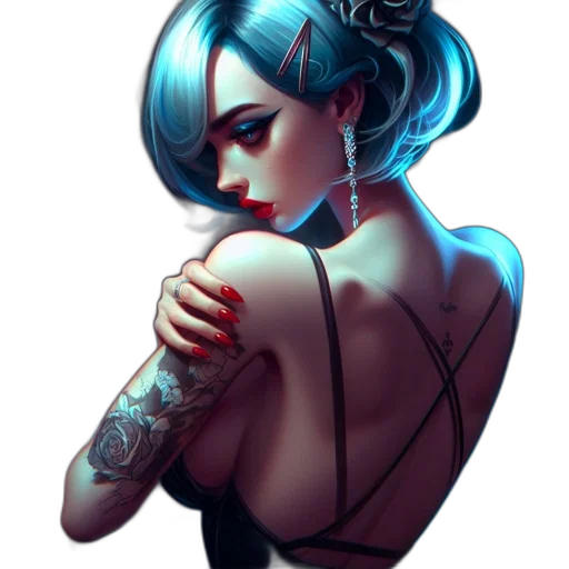 dress, jewelry, crown, cyberpunk transparent PNG cut-out