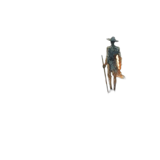robot, hat, sword, staff transparent PNG cut-out