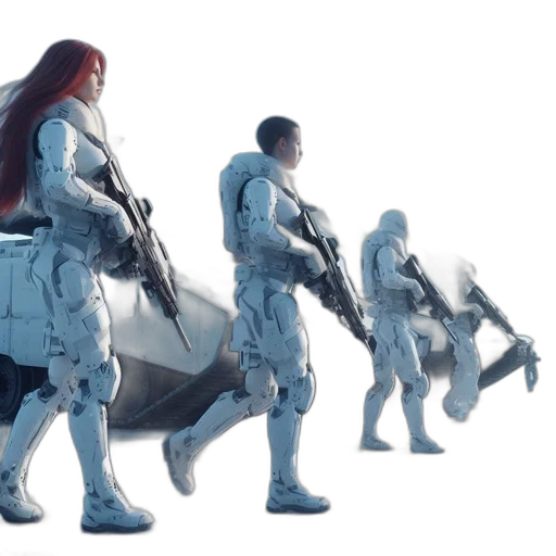 robot, concept art, 3d render, cyberpunk transparent PNG cut-out