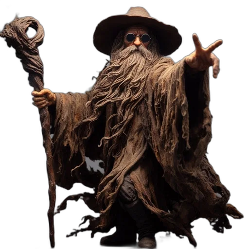 staff, hat, hair, concept art transparent PNG cut-out