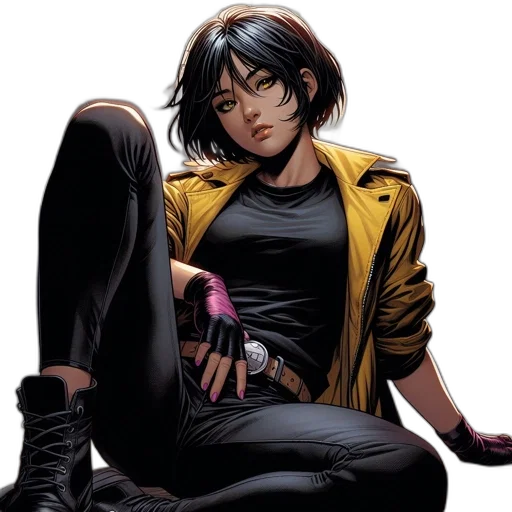 jacket, comic book art, concept art, cyberpunk transparent PNG cut-out