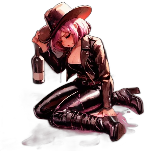 jacket, bottle, weapon, hat transparent PNG cut-out