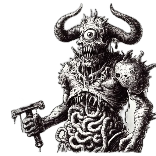 staff, weapon, creature, face transparent PNG cut-out