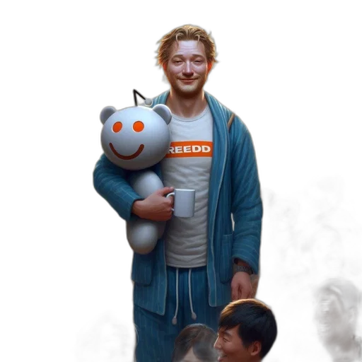 robot, staff, jacket, creature transparent PNG cut-out