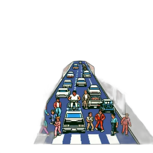 car, robot, pixel art, concept art transparent PNG cut-out