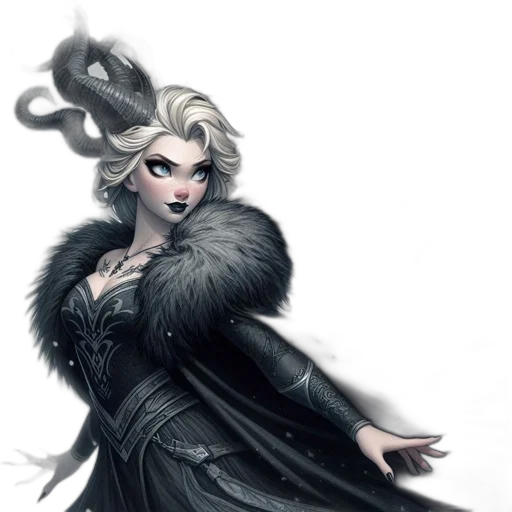 dress, dragon, staff, concept art transparent PNG cut-out