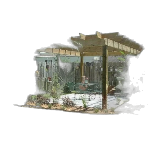 building, umbrella, concept art, 3d render transparent PNG cut-out