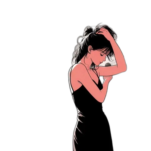 dress, jewelry, face, cartoon transparent PNG cut-out