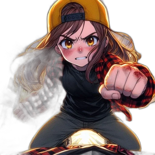 weapon, jacket, face, anime transparent PNG cut-out