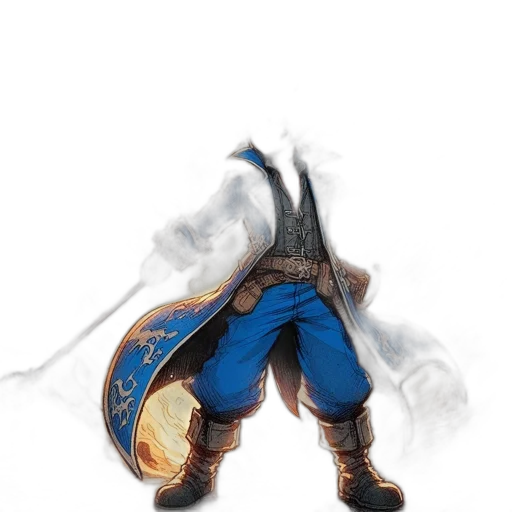 mask, jacket, sword, staff transparent PNG cut-out