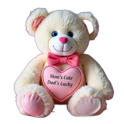 plush, teddy, bear, pink transparent PNG cut-out