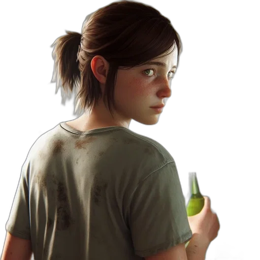 face, bottle, concept art, photorealistic transparent PNG cut-out