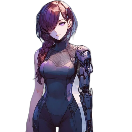 robot, dress, weapon, staff transparent PNG cut-out
