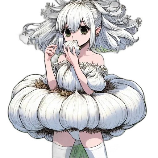 flower, hair, creature, dress transparent PNG cut-out