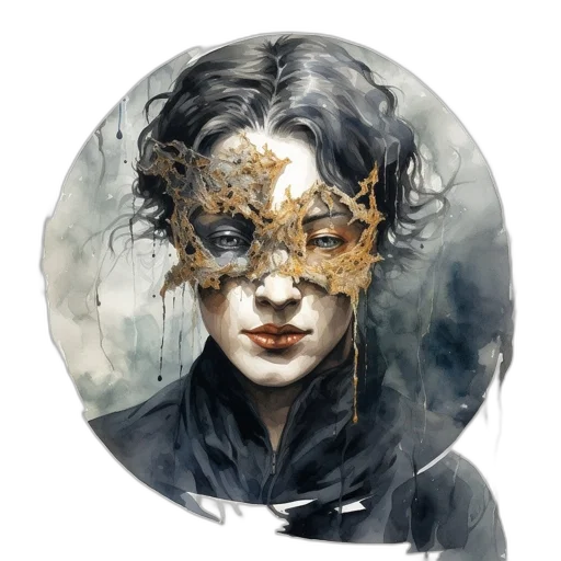 mask, face, crown, fantasy art transparent PNG cut-out