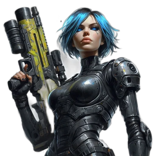 robot, weapon, cyberpunk, concept art transparent PNG cut-out