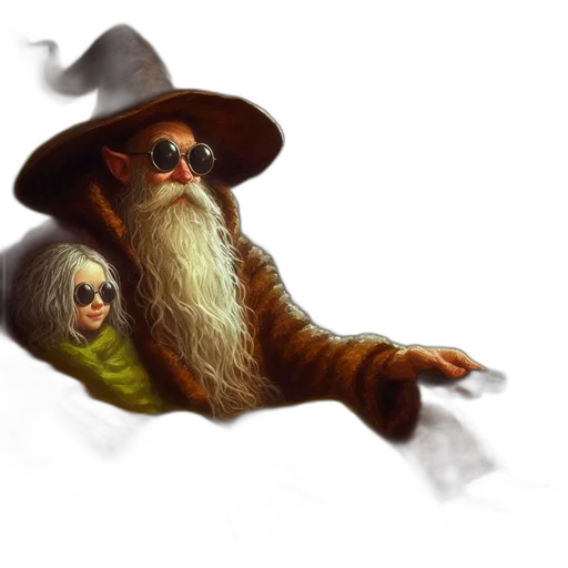 hat, staff, creature, dragon transparent PNG cut-out
