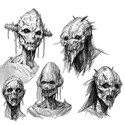 mask, creature, face, concept art transparent PNG cut-out