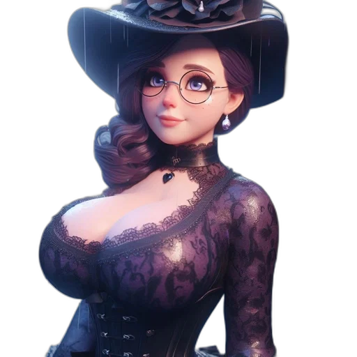 dress, hat, staff, crown transparent PNG cut-out