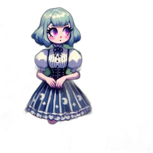 dress, staff, creature, robot transparent PNG cut-out