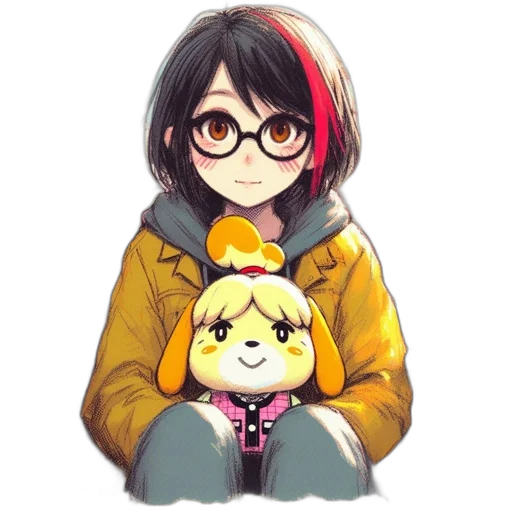 jacket, staff, animal, hat transparent PNG cut-out