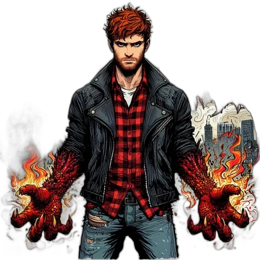 jacket, comic book art, concept art, pixel art transparent PNG cut-out