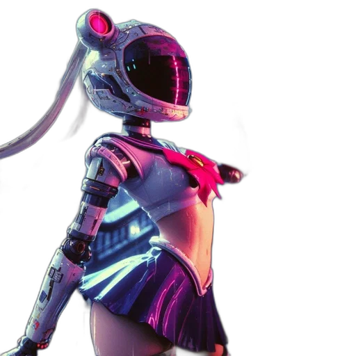 robot, cyberpunk, concept art, 3d render transparent PNG cut-out