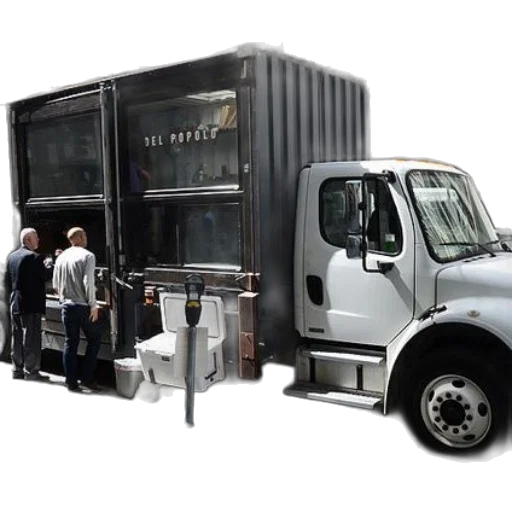 white, truck, black, container transparent PNG cut-out