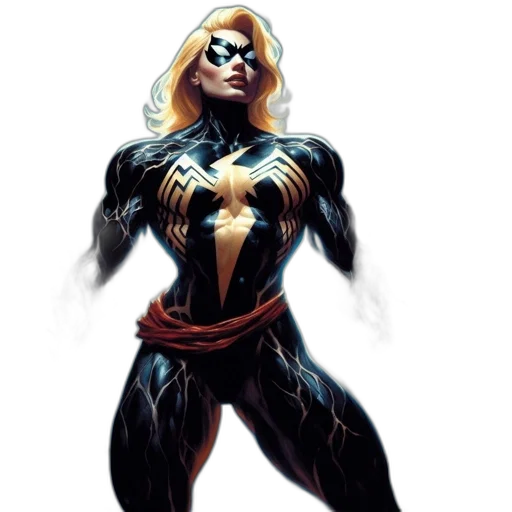 comic book art, concept art, blonde, superhero transparent PNG cut-out