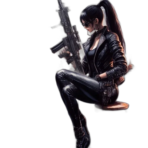 weapon, jacket, comic book art, concept art transparent PNG cut-out