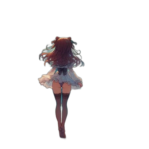 dress, hair, creature, robot transparent PNG cut-out